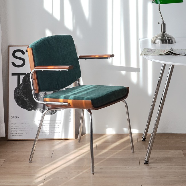 에이비퍼니쳐[리퍼브] 데니쉬 미드센추리 패브릭 원목 팔걸이 디자인 인테리어 카페 의자